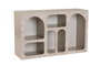 Hanah Home Consola Liva 120 - Mueble de Entrada o Salón con Puertas, 120x74x37 cm, color Mármol Travertino y Arenisca